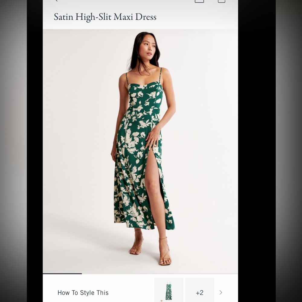 Abercrombie satin high slit maxi dress